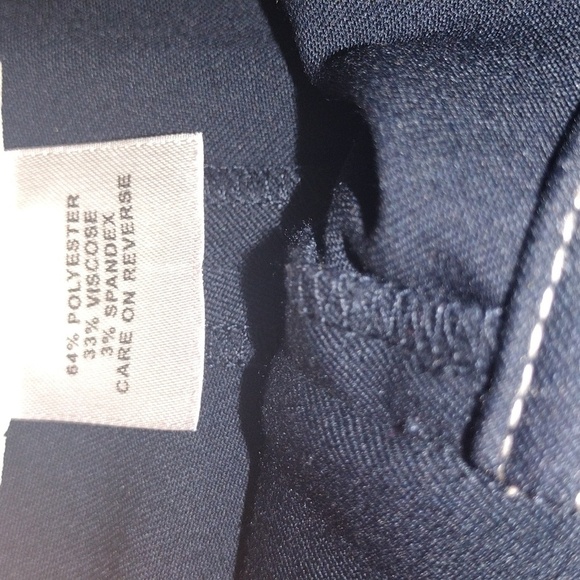 Navy Blue St. John Sport Pants with White Stitching 2 - Picture 5 of 10